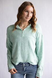 Things Between Piper Henley Pullover for Women in Seafoam