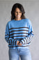 Things Between Striped Piper Pullover for Women in Blue