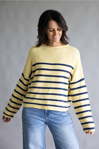 Things Between Striped Piper Pullover for Women in Butter