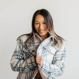 Thread & Supply Chandler Shacket for Women in Blue Plaid