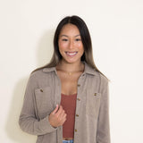 Thread & Supply Lewis Button Up Shirt for Women in Taupe