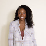 Thread & Supply Lewis Plaid Button Up Shirt for Women in White/Blue