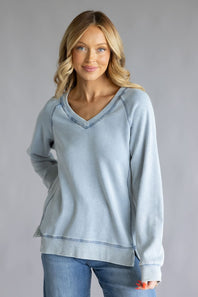 Thread & Supply Rugby Sweatshirt for Women in Light Denim