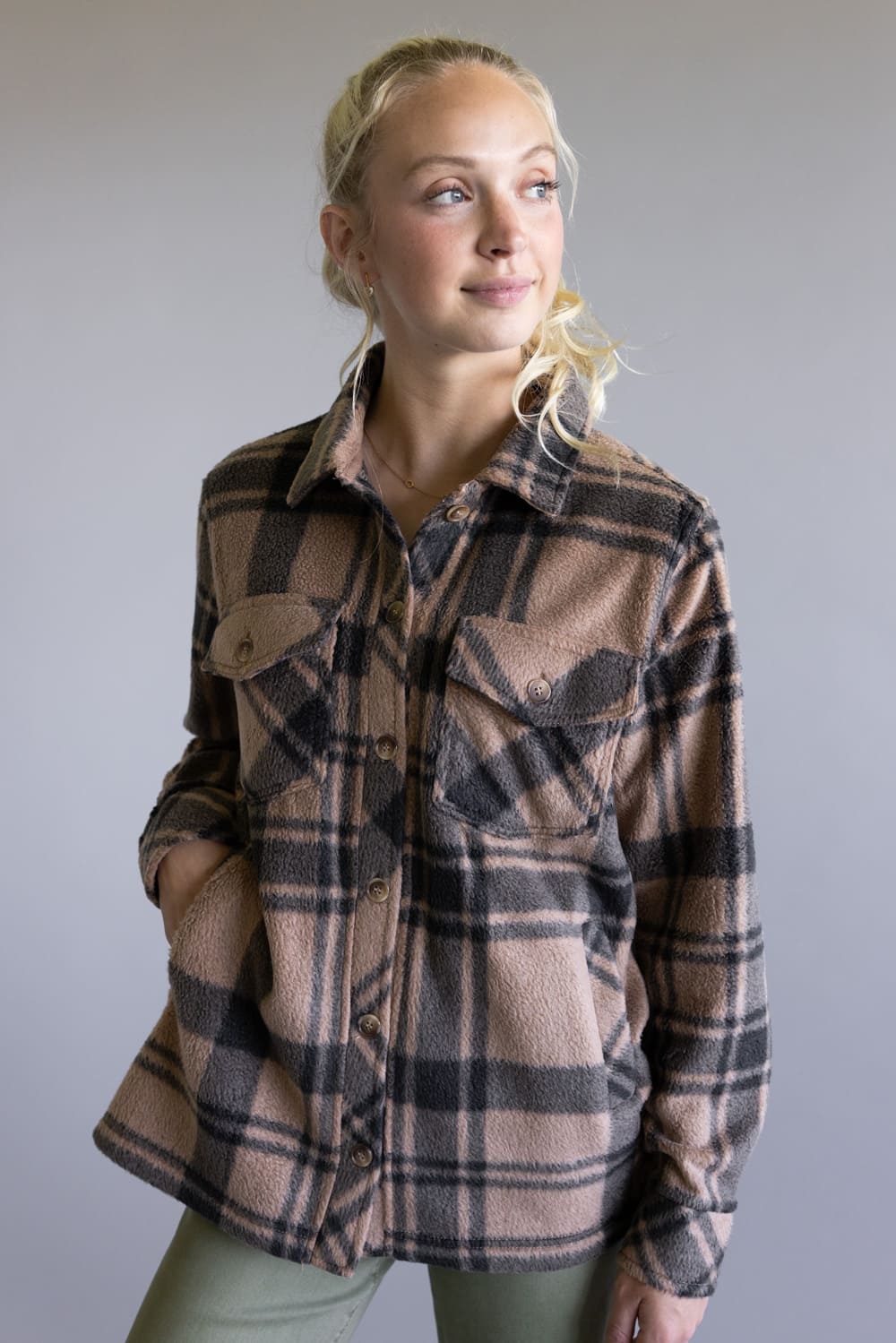 Thread & Supply Santa Fe Jacket for Women in Pecan Black Plaid