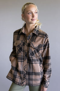 Thread & Supply Santa Fe Jacket for Women in Pecan Black Plaid