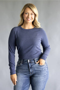 Thread & Supply Stacy Shirt for Women in Heather Navy