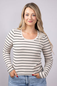 Thread & Supply Lauren Stripe Shirt for Women in Birch Black