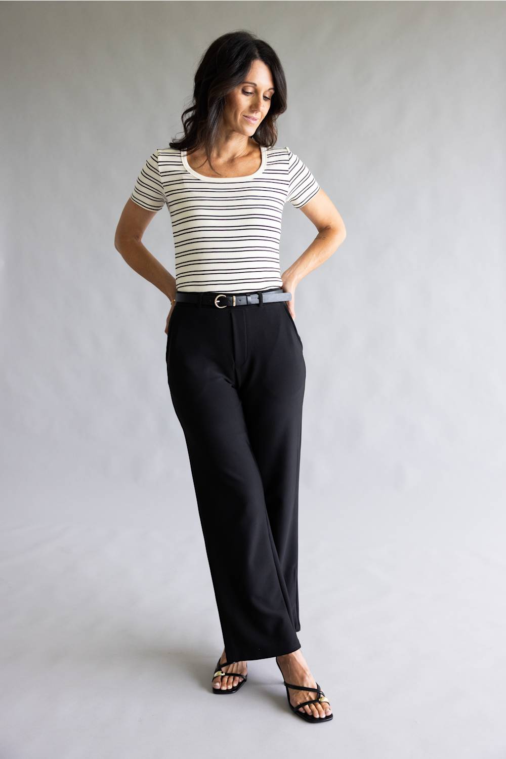 Thread & Supply Striped Katara T-Shirt for Women in Off White
