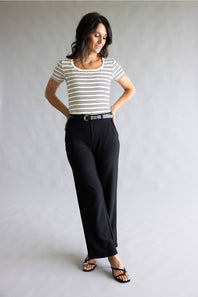 Thread & Supply Striped Katara T-Shirt for Women in Off White