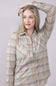 Thread & Supply Lewis Soft Luxe Button Up Shirt for Women in Beige/Blue Plaid