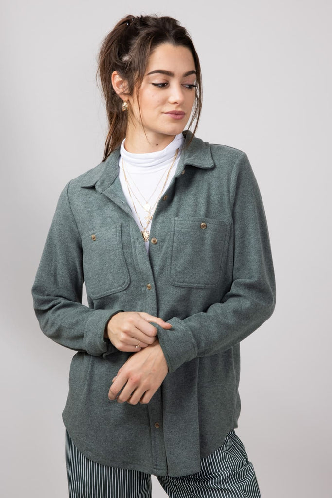 Merino Wool Linen Crew Neck T-Shirt | Cool Olive – Crew Neck