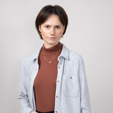 Thread & Supply Lewis Soft Luxe Button Up Shirt for Women in Medium Grey Heather