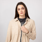 Thread & Supply Lewis Soft Luxe Button Up Shirt for Women in Striped Iced Coffee