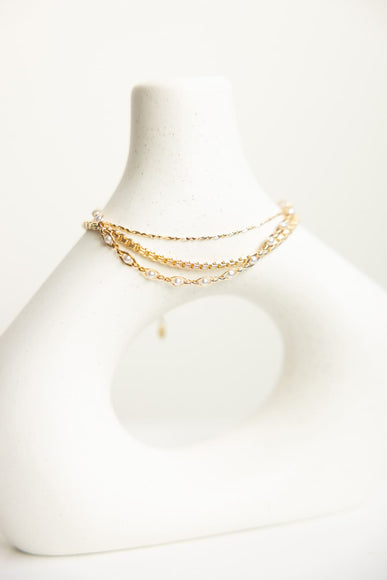 Three-Piece Box Chain Bracelet for Women in Gold