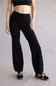 Tie Waist Bubble Flare Leggings for Women in Black