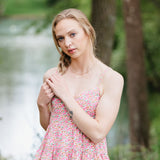 Tiered Babydoll Floral Mini Dress for Women in Light Pink
