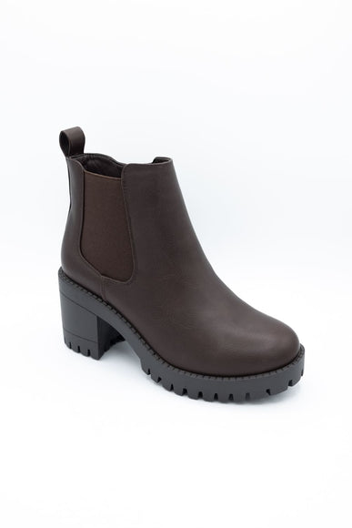 Top Moda Bianca Lug Booties for Women in Brown