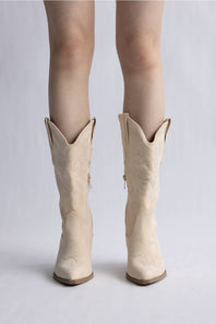 Top Moda Jubilee Suede Cowgirl Boots for Women in Beige
