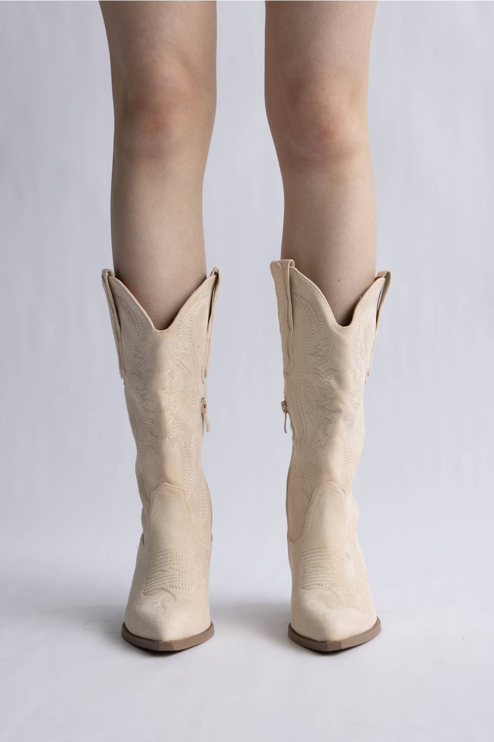 Top Moda Jubilee Suede Cowgirl Boots for Women in Beige