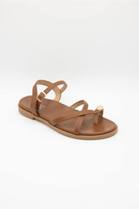 Top Moda Melrose toe loop sandal tan 