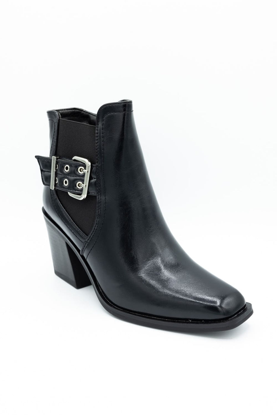 Top Moda Karen Buckle Booties for Women in Black at Glik s 8