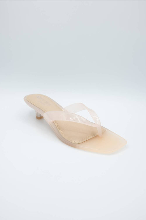 Top Moda Violet Jellie Kitten Heels for Women in Nude