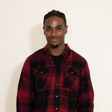 Troll Co. Ridge Flannel Button Down Shirt for Men in Red