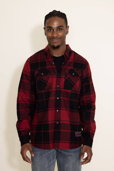 Troll Co. Ridge Flannel Button Down Shirt for Men in Red
