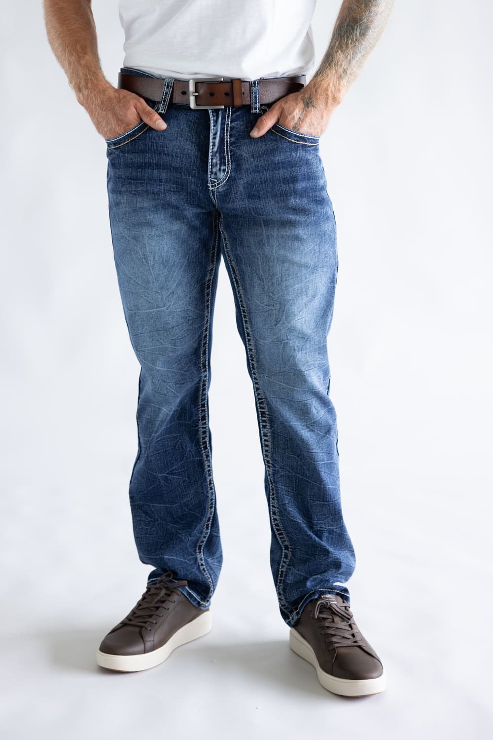 True Luck Bell Bootcut Stretch Jeans for Men