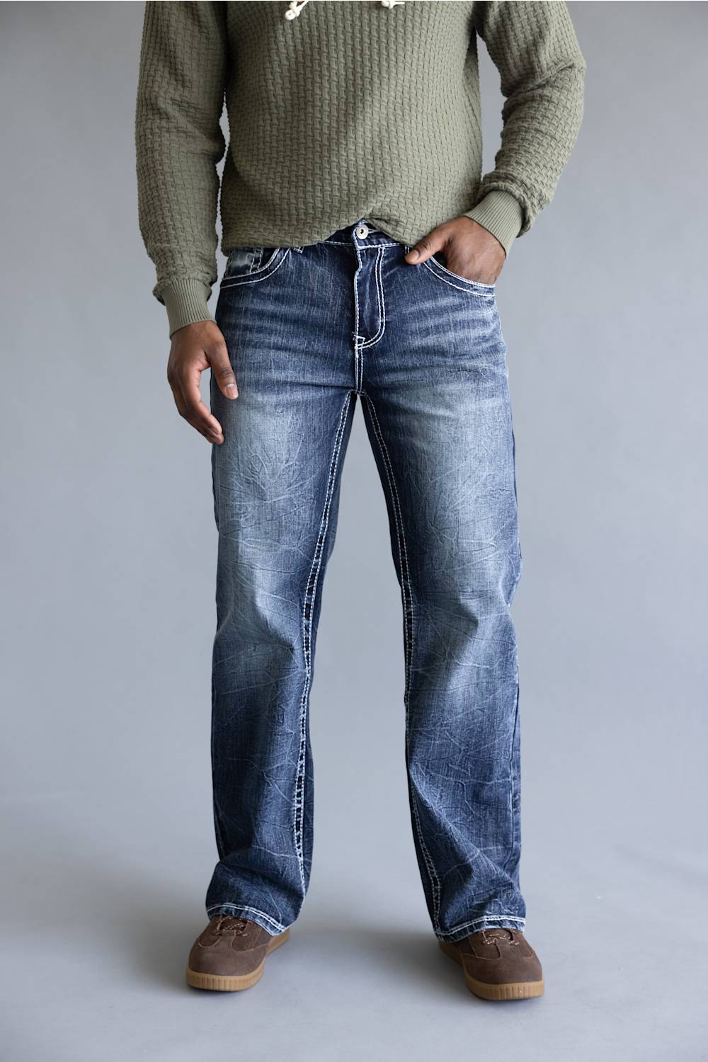 True Luck Blake Bootcut Stretch Jeans for Men