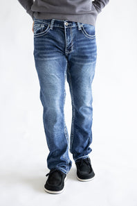 True Luck Bo Bootcut Stretch Jeans for Men