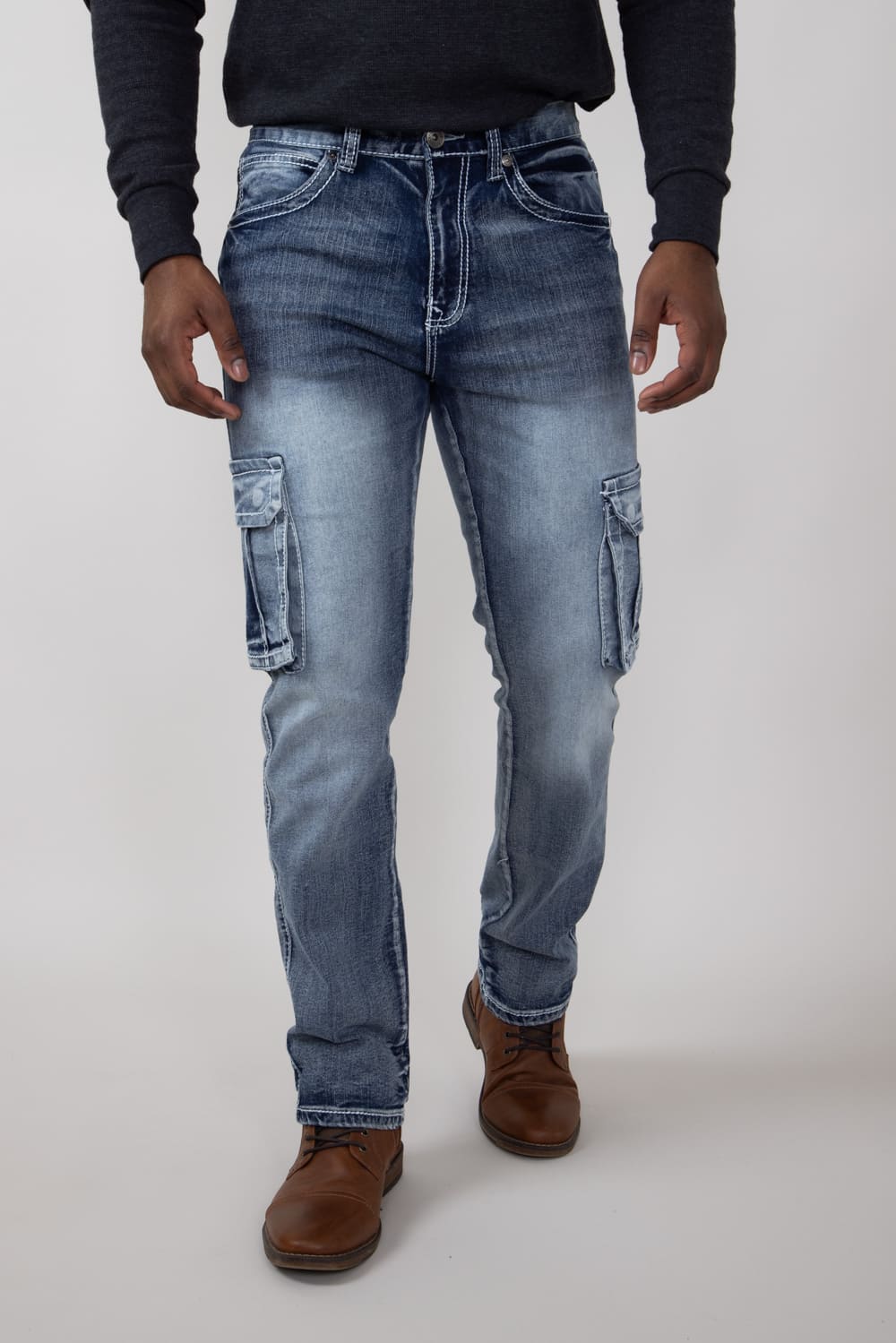 True Luck Fallon Cargo Straight Jeans for Men | TL24021901