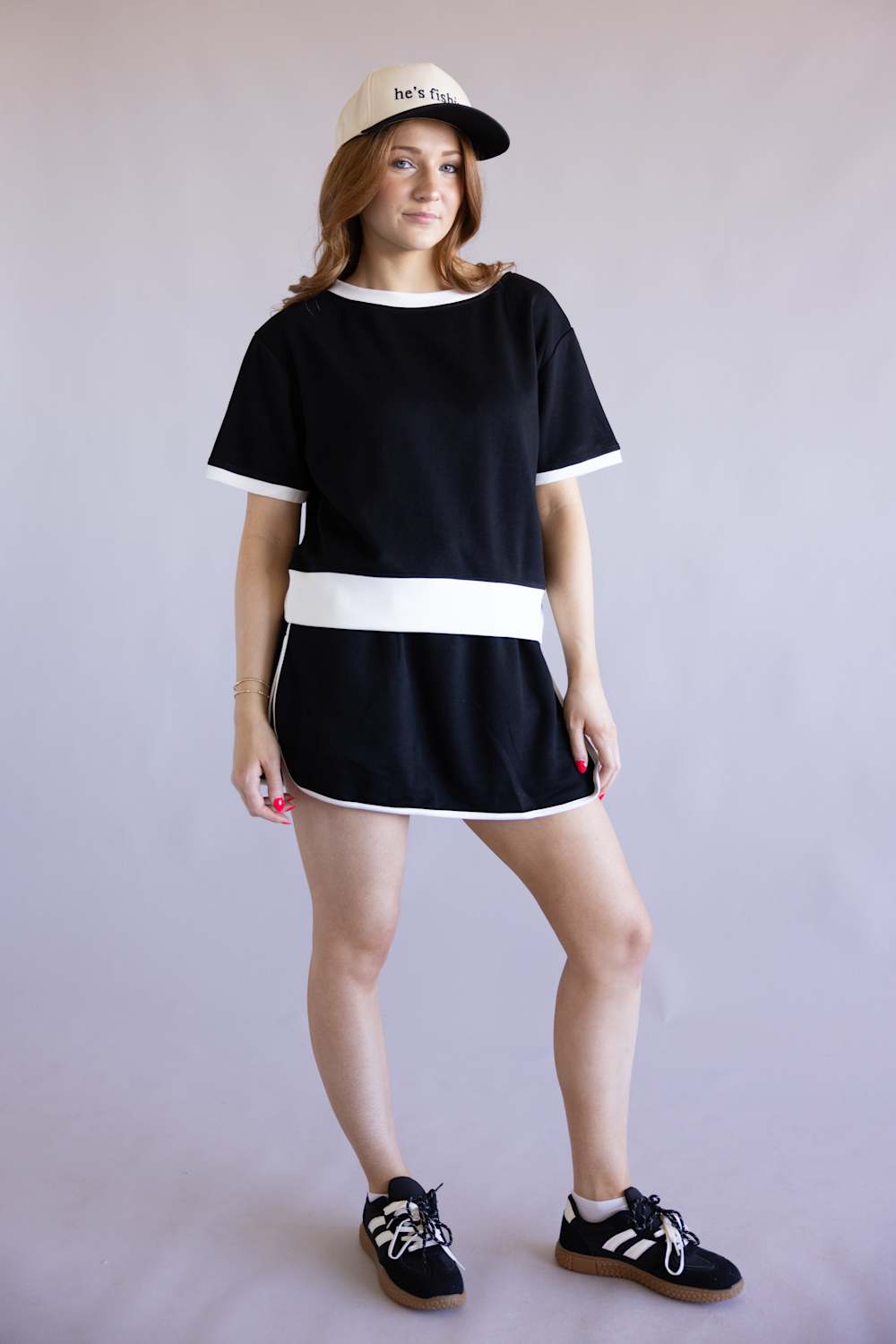 Two Piece Scuba Set for Women in Black/White