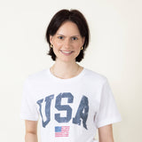 USA Graphic T-Shirt for Women in White
