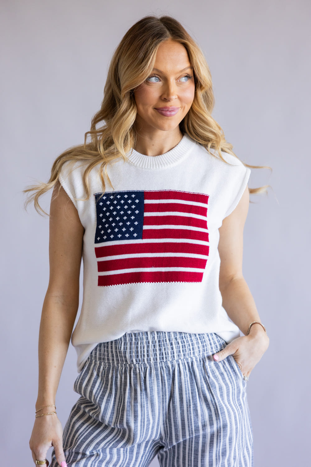 Simply Southern USA Tank Top for Women in White | PP-0126-TOP-TANK