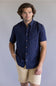 Union Venice Printed Rayon Button Up Shirt for Men in Nocturine