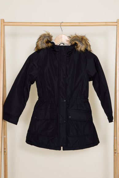 Youth Micro-Tech Coat for Girls in Black