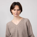 Thread & Supply V-Neck Knit Marigold Sweater for Women in Heather Pewter