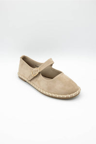 Berness Volante Suede Mary Janes Flats for Women in Beige