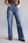 Vervet High Rise Distressed Wide Leg Jeans for Women