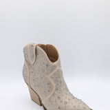 Very G Austin Rhinestone Cowboy Booties for Women in Taupe