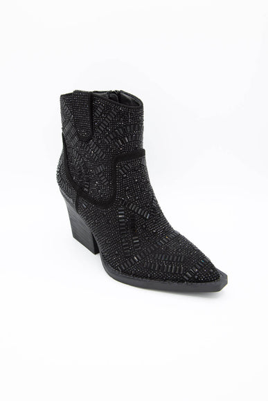 Very G Maze Stone Cowboy Booties for Women in Black