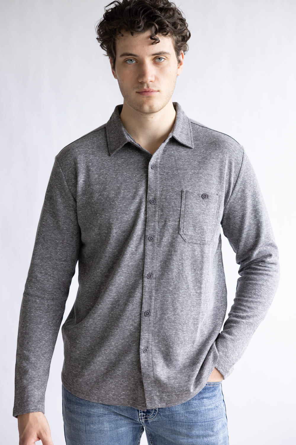 Weatherproof Vintage Full Front Button Shirt for Men in Moonless Night