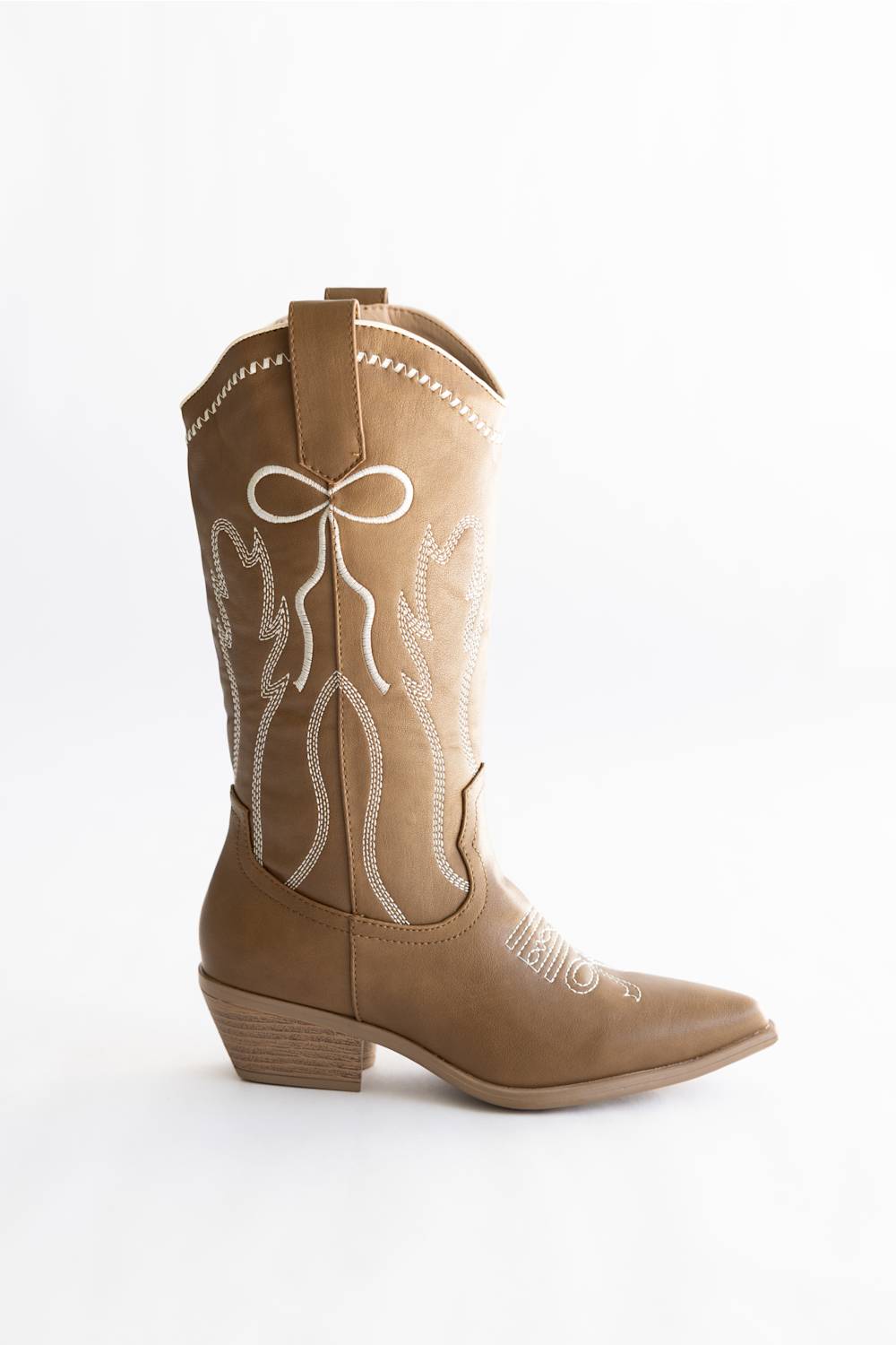 Top Moda Willa Bow Cowgirl Boots for Women in Camel