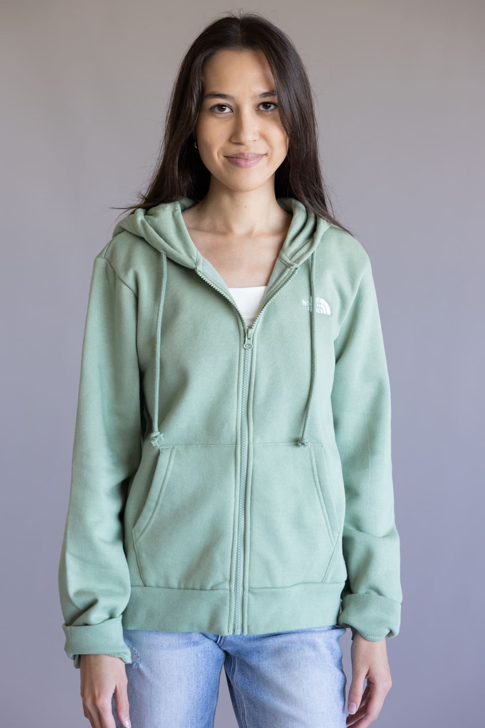 The North Face Evolution Simple Dome Full Zip Hoodie for Women in Slate Moss