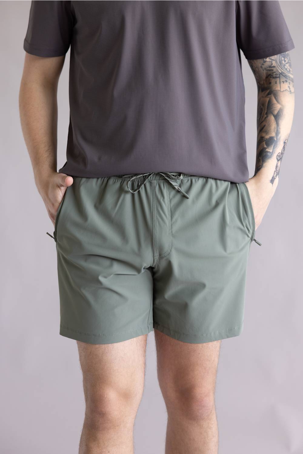 Warp Interval Athletic Shorts for Men in Agave Green