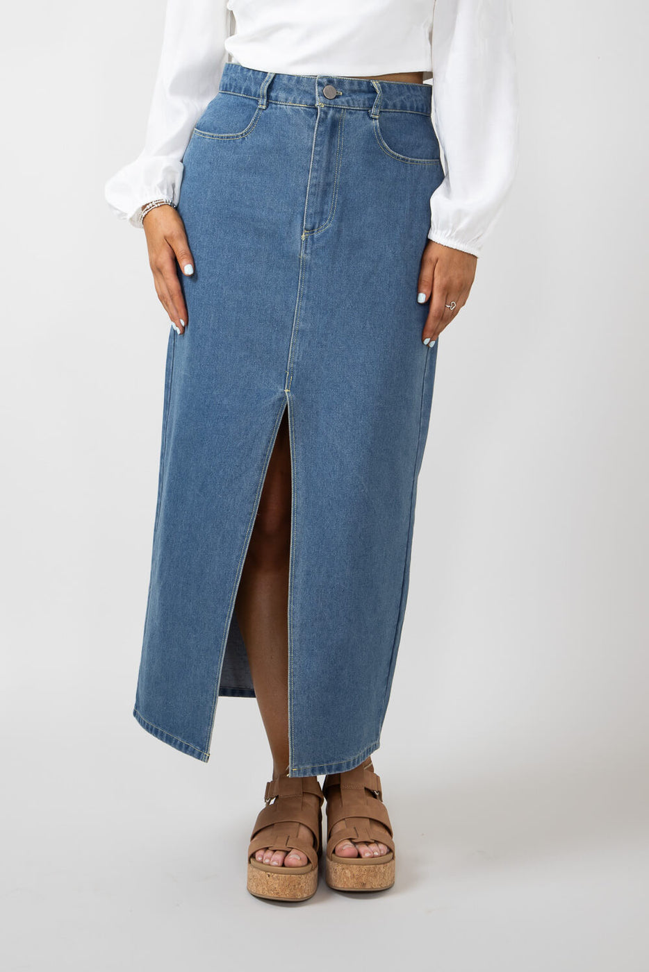 FETICO(フェティコ)のWASHED SLIT DENIM SKIRTの通販｜PALETTE
