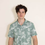 WearFirst Wanderer Vintage Hula Button Down Shirt for Men in Green | K017A-VINTAGEHULA