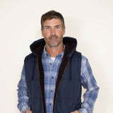 Weatherproof Sherpa Lined Puffer Vest for Men in Blue