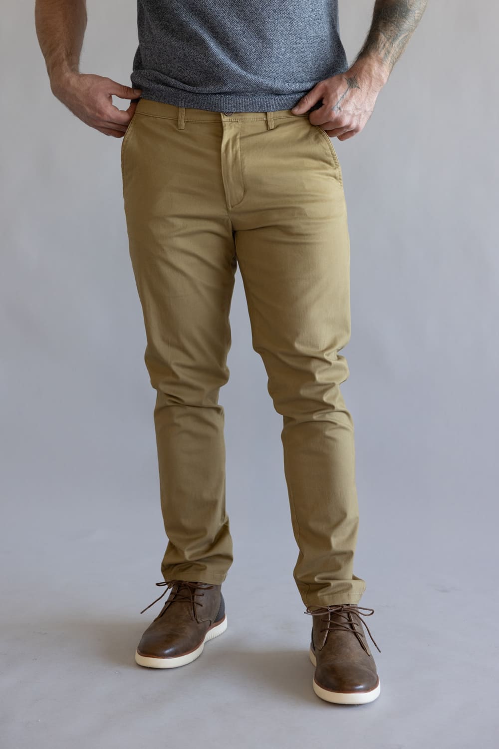 Weatherproof Vintage Leader Chino Pants for Men in Khaki